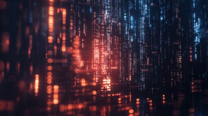 Fototapeta premium Abstract Digital Background with Glowing Lines and Data Patterns
