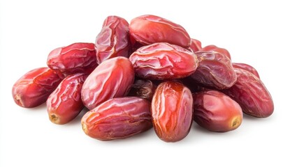 Fresh Juicy Dates Piled on White Background for Healthy Desserts