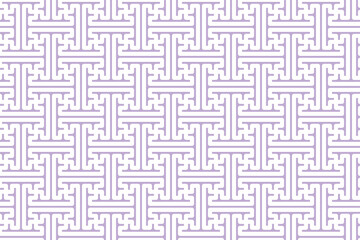 幾何学的な和柄パターン「綾織」が整然と並ぶシームレスな背景素材｜幾何学,和柄,パターン,背景,連続模様,紫色,直線,シームレス,イラスト	