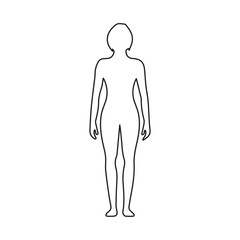 female human body line icon