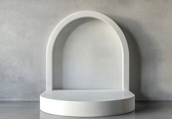 Modern Minimalist White Arch Background for Stylish Displays