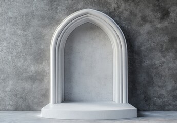 Elegant Archway with Minimalist Design on Textured Gray Background