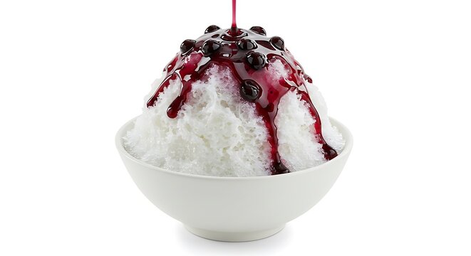 shaved ice with  syrup sweet flavour bluberry