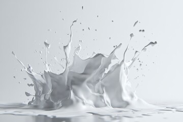 Dynamic Splash of Liquid against Light Background in Motion
