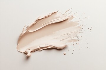 Smooth Cream Color Paint Stroke on Light Background for Design
