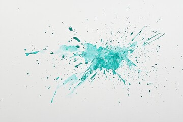 Vibrant Splash of Turquoise Paint against White Background
