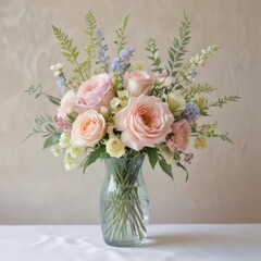 Obraz premium bouquet of roses, roses in vase, bouquet of roses in vase