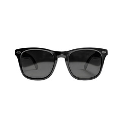 Fototapeta premium Sleek black sunglasses reflecting light, with a classic silhouette. Ideal for sun protection and stylish eye wear. See the world in style.
