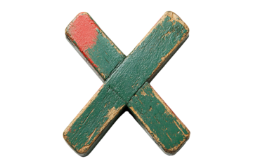 Green check mark red cross mark isolated on transparent background
