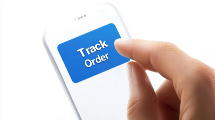 Online order tracking action smartphone use e-commerce context user-friendly environment close-up viewpoint