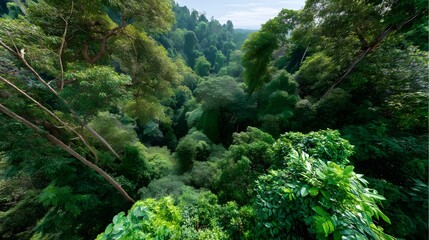 Lush Tropical Rainforest Canopy Aerial View - Nature Photography