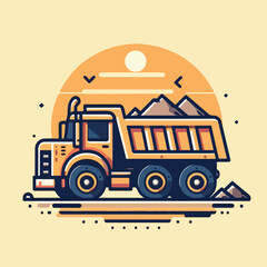 Naklejka premium vector image of dump truck