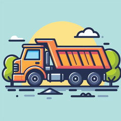 Fototapeta premium vector image of dump truck