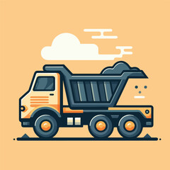 vector image of dump truck