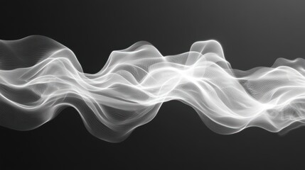 Abstract Digital Waveform Displaying Flowing Luminous Energy in Motion