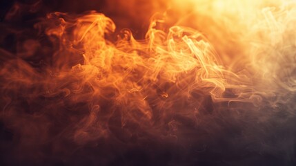 Perfume mist in the air forming abstract shapes, evocative and mysterious, backlit with warm light