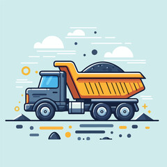 vector image of dump truck