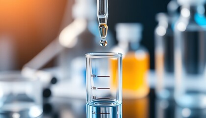 Precise Liquid Dropping into Graduated Cylinder in a Science Lab Setting