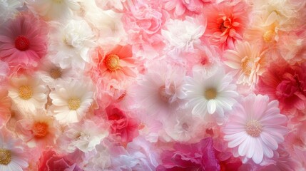 Soft Pastel Floral Background with Delicate Petals and Textures