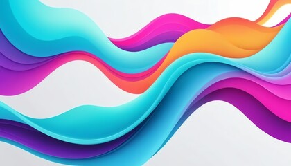 Abstract Colorful Waves Background Design Vibrant Swirls Modern Trendy Graphic Pattern