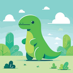 vector image of cute dinosaur