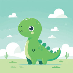 vector image of cute dinosaur