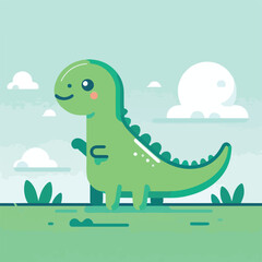 vector image of cute dinosaur