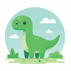 vector image of cute dinosaur