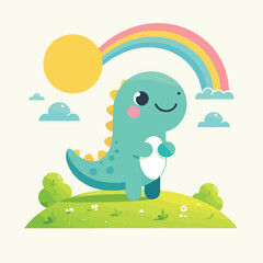 vector image of cute dinosaur