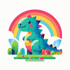vector image of cute dinosaur