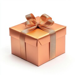 Obraz premium Elegant Orange Gift Box with Bow Ideal for Celebrations and Events