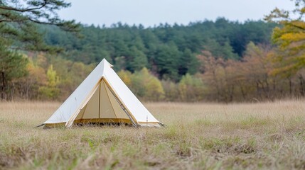 A tent in autumn forest
