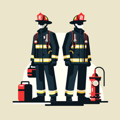 cool firefighter image vector