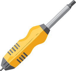 Sleek Yellow Ergonomic Screwdriver with Hex Bit