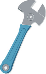 Adjustable Wrench with Blue Ergonomic Handle - 3D Illustration