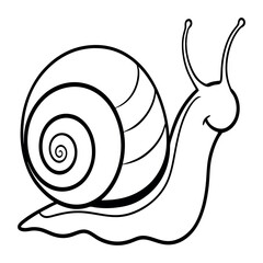 Cute cartoon snail vector illustration on white background