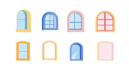 Colorful arched and rectangular window designs, home improvement