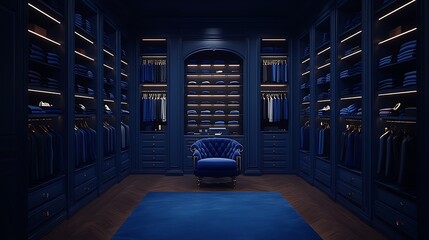 Naklejka premium Luxurious Walk in Closet Interior Design