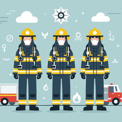 cool firefighter image vector