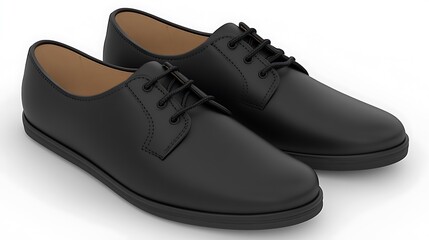 Black Leather Oxford Shoes  Lace up  Formal Footwear