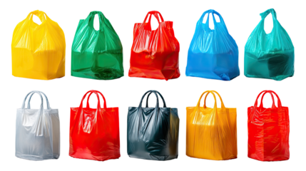 Vibrant shopping bags, including paper and plastic, offer a stylish way to carry retail purchases