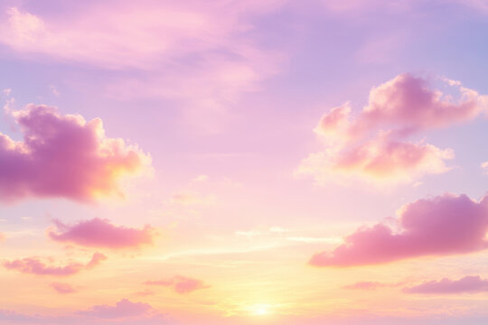 Pastel sunset sky with clouds - Powered by Adobe