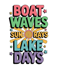 Boat Waves Sun Rays Lake Days