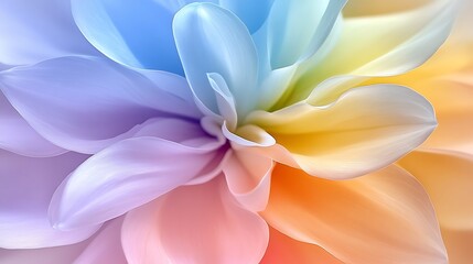 Fototapeta premium Pastel Rainbow Flower Petals Macro Closeup