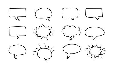 Call out bubble or callout speech balloon set in light yellow color. Callout bubble or callout speech balloon set in yellow color stroke style. Vector speech clouds chat bubble icon.