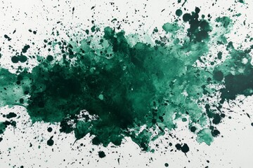 Obraz premium Abstract Green Ink Splatter Texture on White Background Design
