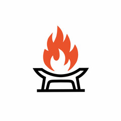 vector illustration of a burning fire