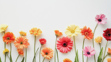Elegant wedding invitation card background . Minimal hand painted watercolor Gerbera flowers texture template background. Design for wedding, vip cover, poster, rsvp moderncard.Valentine's Day
