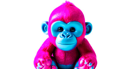 Obraz premium Playful Cartoon Gorilla Toy - Fun Stuffed Animal for Kids - Soft Plush Gorilla Doll for Imaginative Playtime transparent png Graphic resource