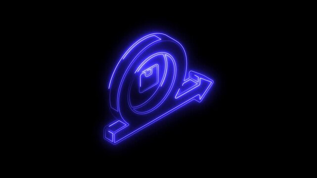 Glowing neon agile icon 4k  isolated on black background. HD Video motion graphic animation